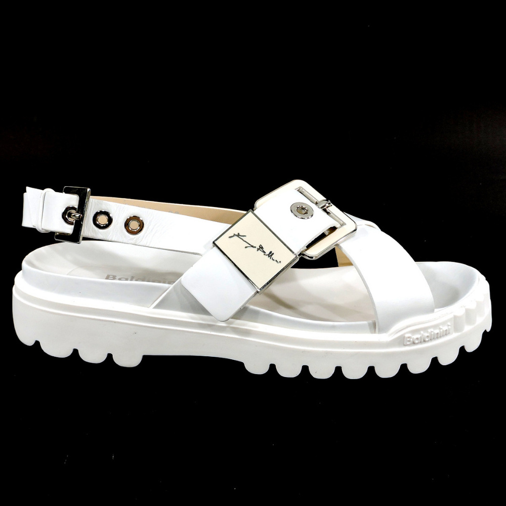 BALDININI WHITE SUMMER FLATS SANDALS - Picture 3 of 8